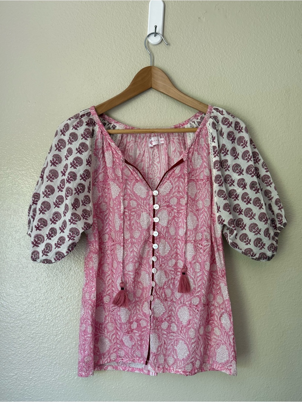 BUGGY NYC Pink Printed Boho Top